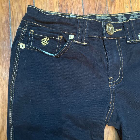 Vintage Rocawear Jeans Bootcut 7 Dark Wash Low Rise Embroidered Hip Hop Denim - Picture 3 of 10